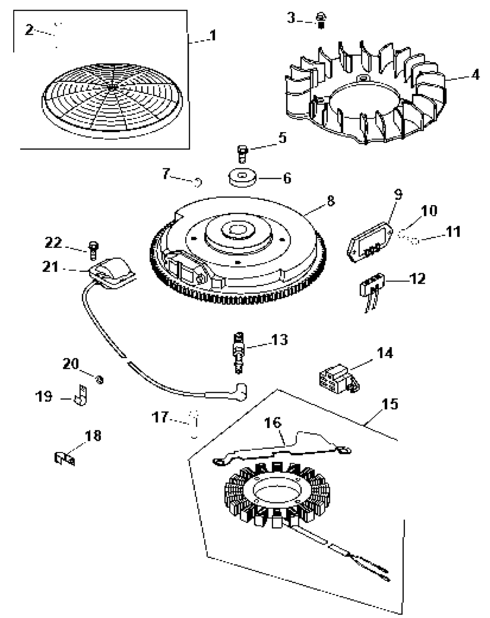 Ignition Electrical Diagram and Parts List for Z-FORCE60 53AA5BBJ-53AA5BBJ710 Cub Cadet Lawn Tractor